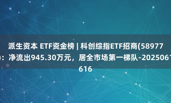 派生资本 ETF资金榜 | 科创综指ETF招商(589770)：净流出945.30万元，居全市场第一梯队-20250616