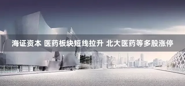 海证资本 医药板块短线拉升 北大医药等多股涨停